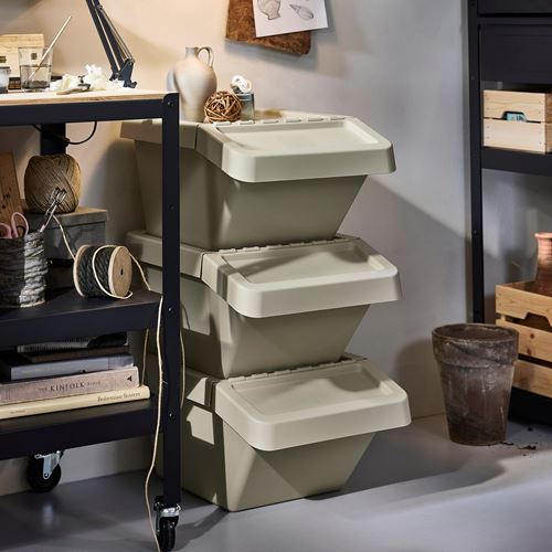 IKEA - SORTERA, waste sorting bin, beige, 37 l