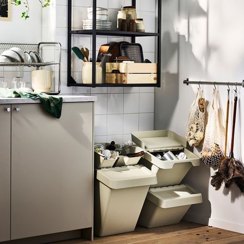 IKEA - SORTERA, waste sorting bin, beige, 37 l