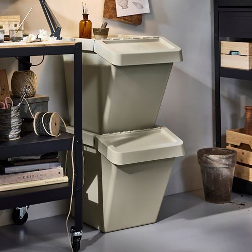 IKEA - SORTERA, waste sorting bin, beige, 60 l