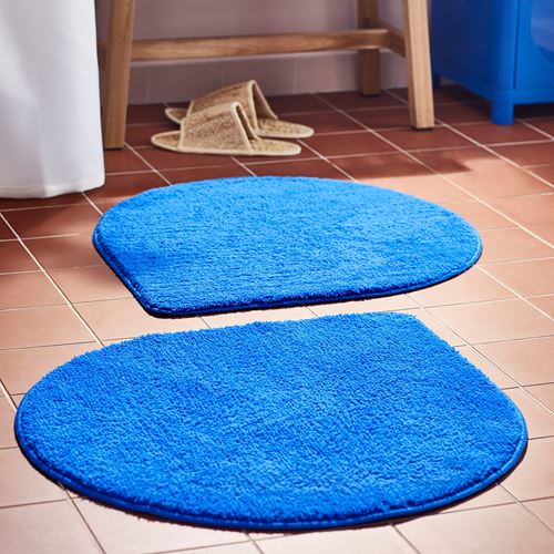 IKEA - BERGVATTNET, bath mat, blue, 60x60 cm