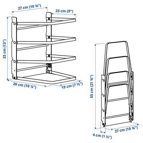 IKEA - SVARTABBORRE, fırın tepsisi rafı, katlanabilir-siyah, 27x26x33 cm
