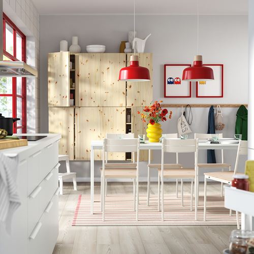 IKEA - BUSLATT, sandalye, beyaz-çam