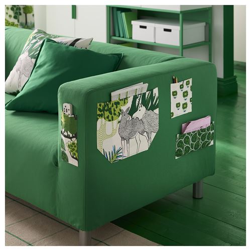 IKEA - ALGÖRT, kesilmiş kumaş, beyaz-yeşil, 150x300 cm