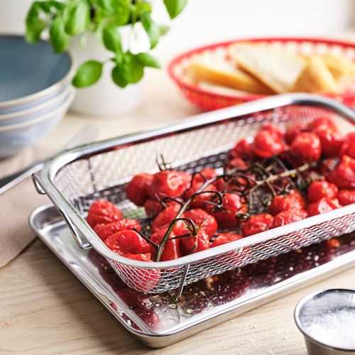 IKEA - GRILLTIDER, barbekü sepeti̇, paslanmaz çelik, 33x19 cm