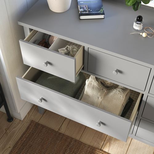 IKEA - GULLABERG, 8 çekmeceli şifonyer, gri, 168x48x100 cm