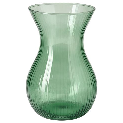 IKEA - ROSENMAS, glass vase, green, 18 cm