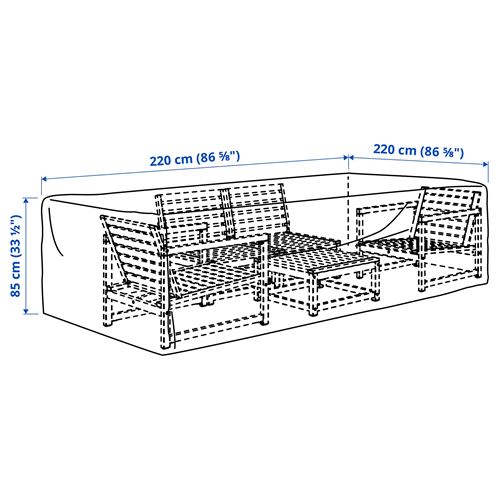 IKEA - TOSTERÖ, dış mekan mobilya kılıfı, siyah, 220x220 cm