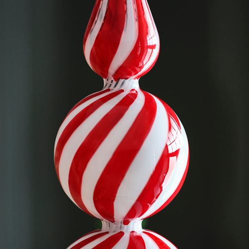 IKEA - VINTERFINT, ağaç süsü, kırmızı-beyaz, 28 cm