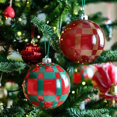 IKEA - VINTERFINT, tree ornament, red-green, 15 cm
