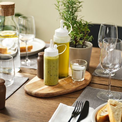 IKEA - GRILLTIDER, sos şişesi, beyaz-şeffaf, 200 ml