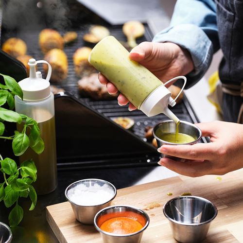 IKEA - GRILLTIDER, sos şişesi, beyaz-şeffaf, 200 ml