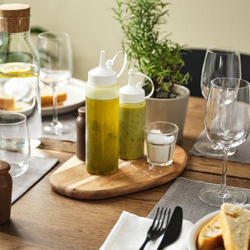 IKEA - GRILLTIDER, sos şişesi, beyaz-şeffaf, 330 ml