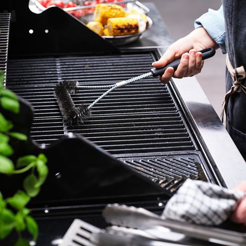 IKEA - GRILLTIDER, barbekü-ızgara temizleme fırçası, paslanmaz çelik-siyah, 35 cm
