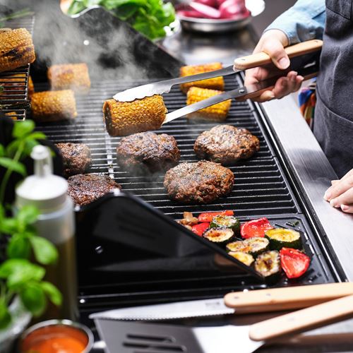 IKEA - GRILLTIDER, barbekü gereçleri seti, paslanmaz çelik-kayın