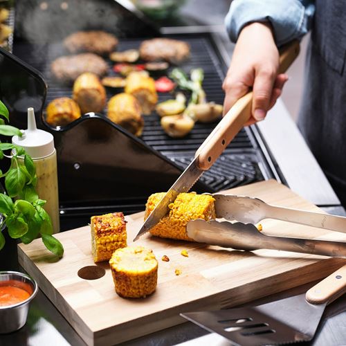 IKEA - GRILLTIDER, barbekü gereçleri seti, paslanmaz çelik-kayın