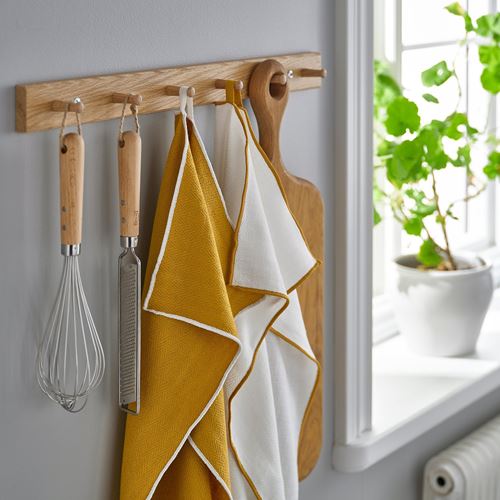 IKEA - SANDABBORRE, kurulama bezi, beyaz-koyu sarı, 50x50 cm