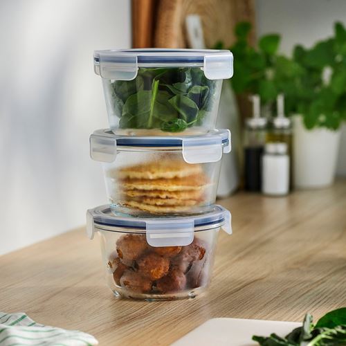IKEA - IKEA 365+, cam saklama kabı seti, cam, 600 ml