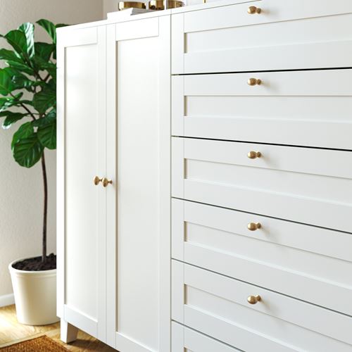 IKEA - ENERYDA, topuz, pirinç rengi, 35 mm