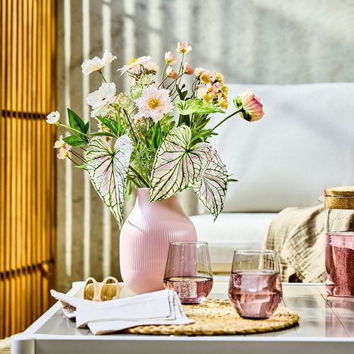 IKEA - SMYCKA, artificial bouquet, pink/white, 60 cm