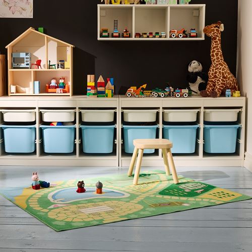 IKEA - HUSSPARV, kids rug, green, 100x133 cm