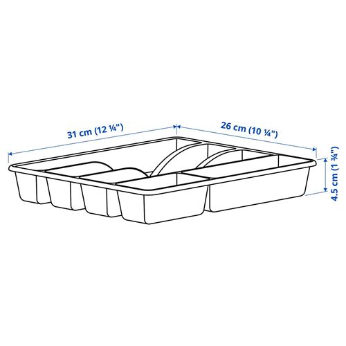 IKEA - SMACKER, drawer organizer, anthracite, 31x26 cm