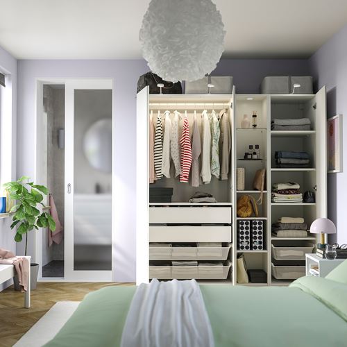 IKEA - PAX/VIKANES, PAX wardrobe, white, 185x60x201 cm
