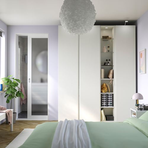 IKEA - PAX/VIKANES, PAX wardrobe, white, 185x60x236 cm