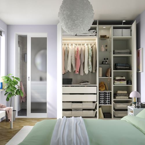 IKEA - PAX/VIKANES, PAX wardrobe, white, 185x60x236 cm