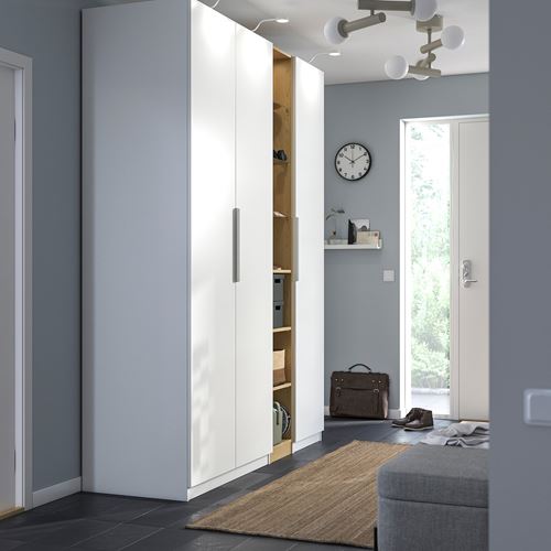 IKEA - PAX/FORSAND, PAX gardırop, beyaz-meşe görünümlü, 185x60x236 cm