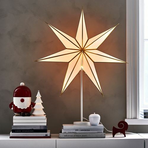 IKEA - STRALA, abajur başlığı, beyaz-altın rengi, 70 cm