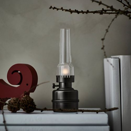 IKEA - STRALA, LED table lamp, dark grey, 19 cm