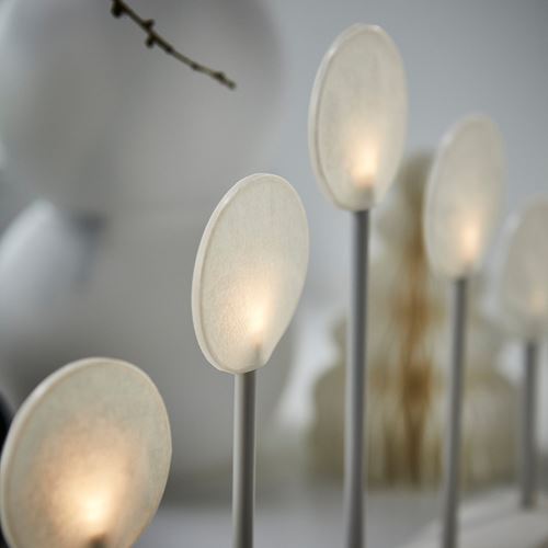 IKEA - STRALA, LED'li şamdan, beyaz, 20x29 cm