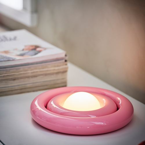 IKEA - STRALA, LED'li dekoratif aydınlatma, pembe, 24 cm