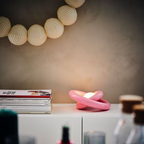 IKEA - STRALA, LED'li dekoratif aydınlatma, pembe, 24 cm