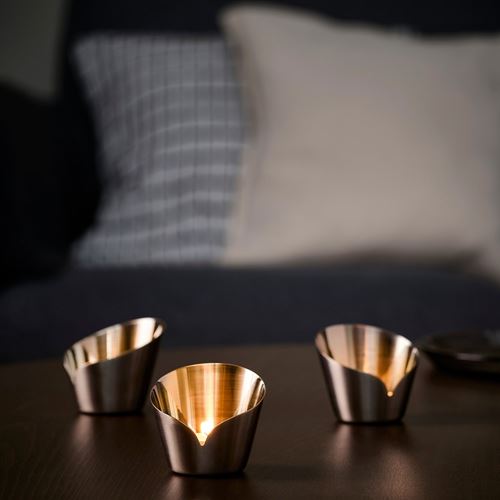 IKEA - PRAKTAND, tealight mumluk, paslanmaz çelik, 7 cm