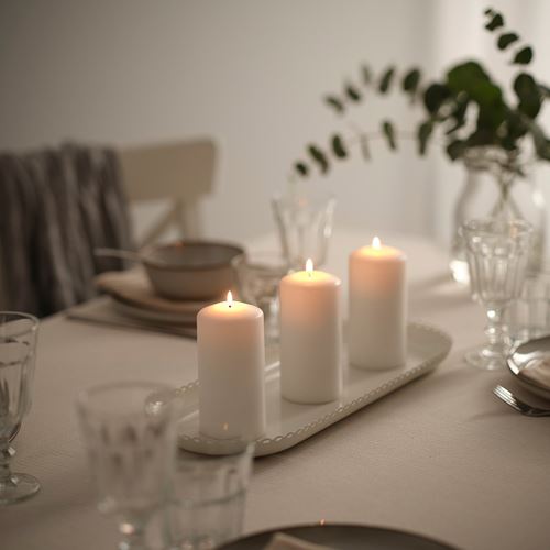 IKEA - TURTURDUVA, candle dish, off white, 45x17 cm