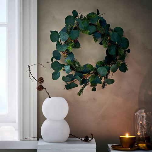 IKEA - VINTERFINT, artificial wreath, green, 45 cm