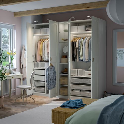 IKEA - PAX/GRIMO, PAX wardrobe, white, 235x60x236 cm