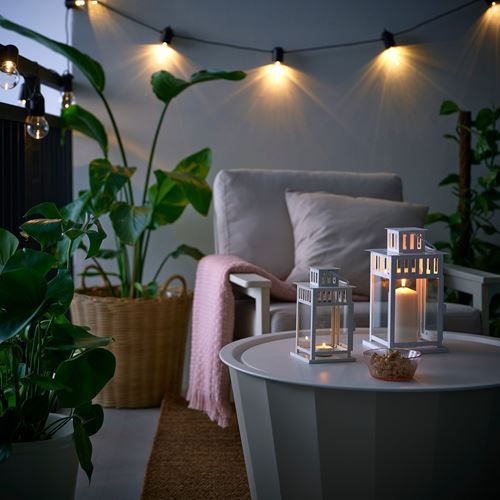 IKEA - BORRBY, lantern, white, 20 cm