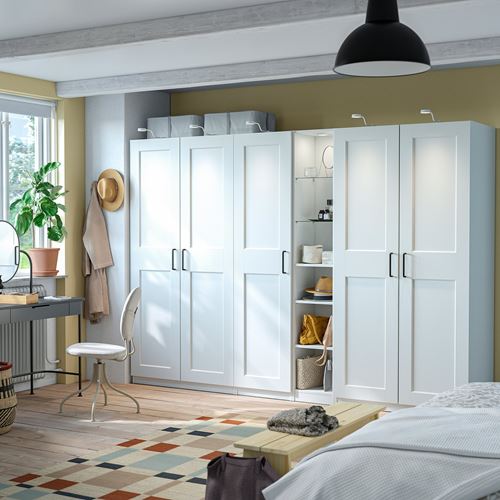 IKEA - PAX/GRIMO, PAX wardrobe, white, 285x60x201 cm