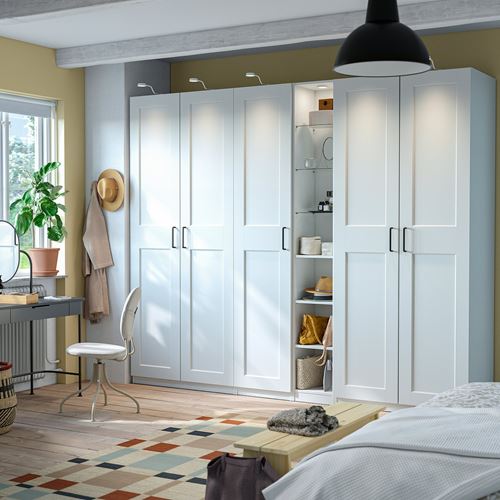 IKEA - PAX/GRIMO, PAX wardrobe, white, 285x60x236 cm
