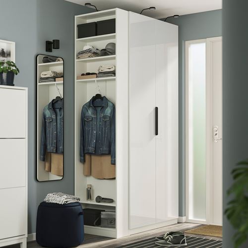 IKEA - PAX/FARDAL, PAX wardrobe, white-high-gloss, 120x60x236 cm