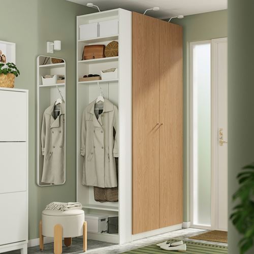 IKEA - PAX/STORKLINTA, PAX wardrobe, white-oak look, 120x60x236 cm