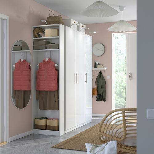 IKEA - PAX/FARDAL, PAX wardrobe, white-high-gloss, 170x60x201 cm