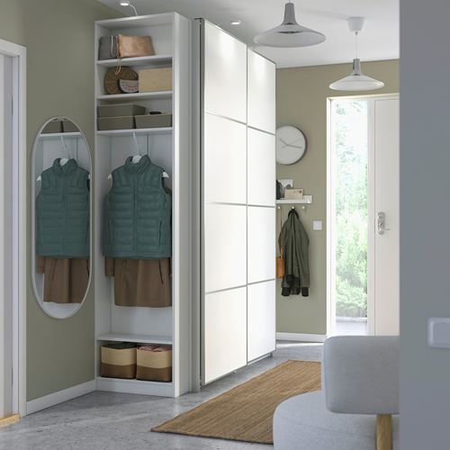 IKEA - PAX/MEHAMN, PAX sliding door wardrobe, white, 170x66x236 cm