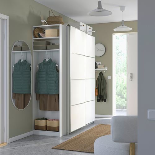 IKEA - PAX/MEHAMN, PAX sliding door wardrobe, white, 170x66x201 cm