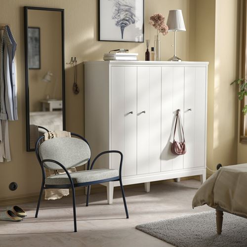 IKEA - ISMANTORP, armchair, black-blue-tibbleby beige-grey