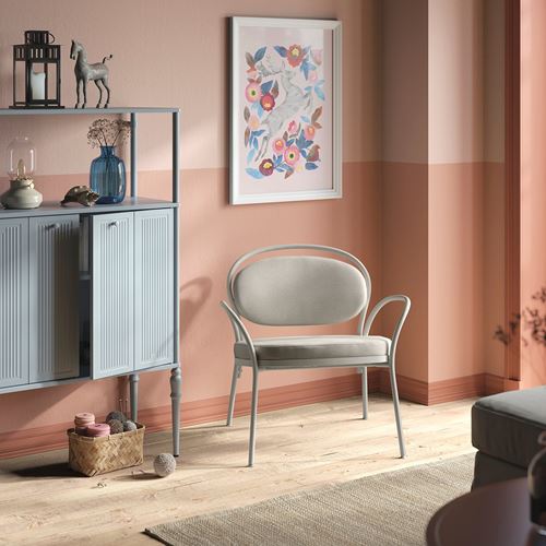 IKEA - ISMANTORP, armchair, light grey-beige-tibbleby light beige