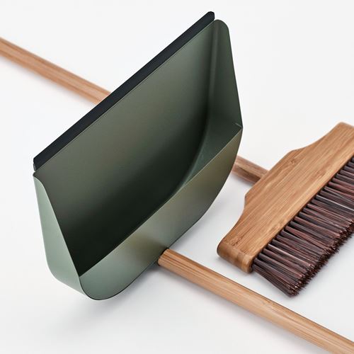 IKEA - VINDSIKT, dustpan/broom, bamboo/green