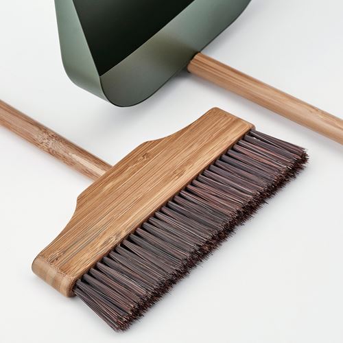 IKEA - VINDSIKT, dustpan/broom, bamboo/green
